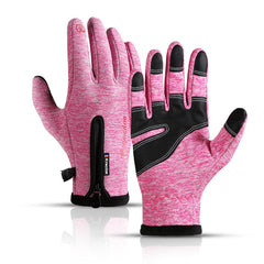 Velvet Insulated and Cold Resistant Gloves for Adults - Warm Mittens in Black, Grey, Royal Blue, and Pink (Size: S, M, L, XL)