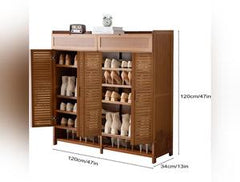 7 Tier Tall Shoe Storage Cabinet 36-40 Pairs Boots Organizer Storage Sturdy Shoe Shelf