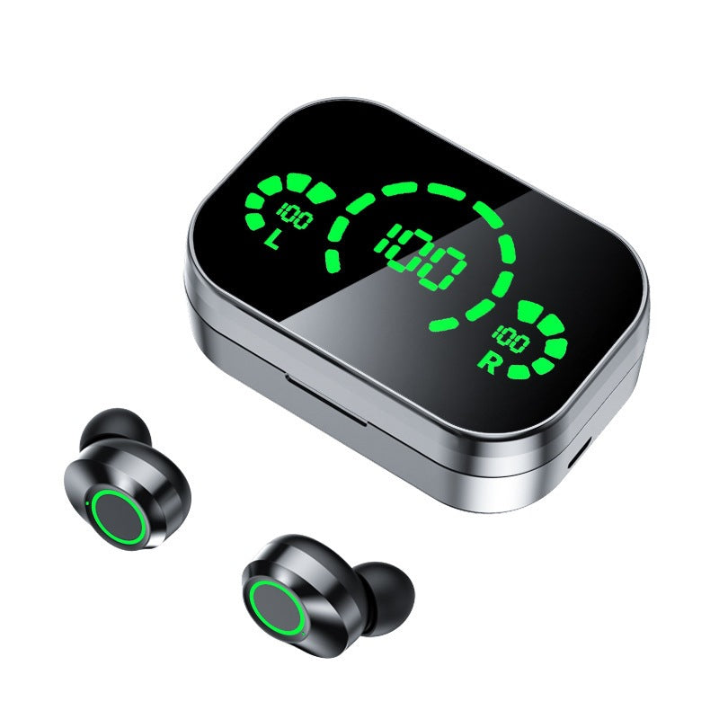 Wireless Bluetooth Headset TWS with LED Display & Noise-Cancelling Mic