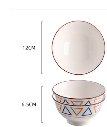 Japanese Ceramic Bowls - Single Large Bowl, 4.5 inch Mouth Diameter, Porcelain Material, Underglaze Color Technology - Includes 1 Ceramic Bowl - Farefe