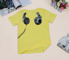 Children's Short-sleeved T-shirt With Earplugs Pattern - Farefe