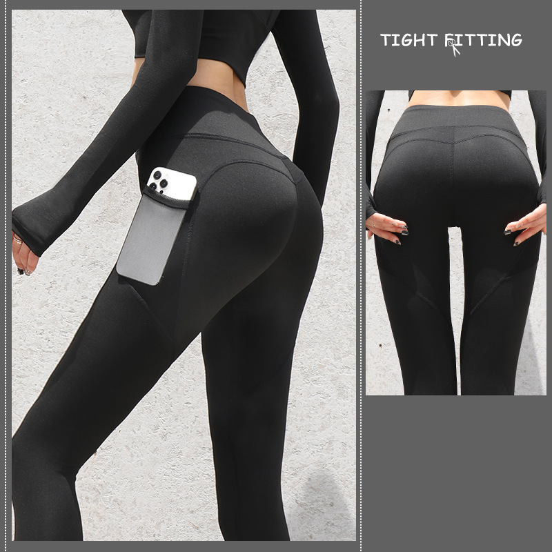 Gym Sport Seamless Leggings With Pockets - High Waist Women's Fitness Running Yoga Pants - Farefe