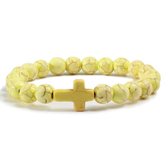 Stunning Blue Turquoise Cross Bracelet for a Timeless Style - Farefe