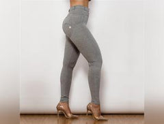 Melody Cotton Bum Lifting Leggings Booty Shaping Gray Push Up Pants Women