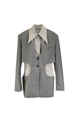 Casual Overcoat with Hollowed Out Niche Design - Two-Piece Set