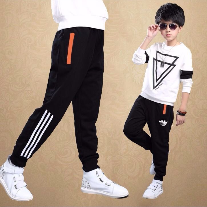 Children's Loose Casual Sports Pants - British Style Trousers, Polyvinyl Alcohol Fiber, Striped Pattern - Farefe