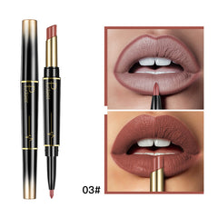 Matte Double-headed Lipstick Lip Liner Lip Lacquer - Waterproof, Durable, Easy to Color