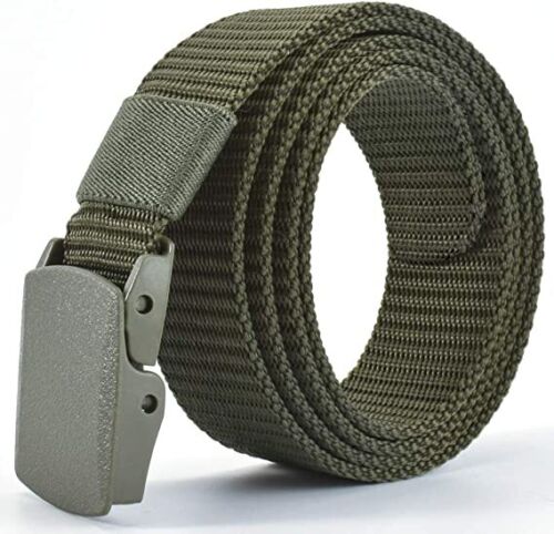 Men's Tactical Waistband Webbing Military Belt - Plastic Cam Buckle Nylon Canvas Belt