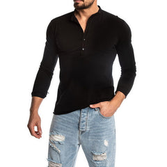 Men's Solid Color Long Sleeve O-neck T-shirts - Fashionable and Comfortable Spring Wear - Farefe