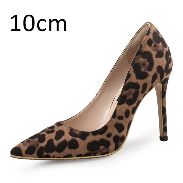 Leopard Print Pointed High Heel Stiletto Shoes - Farefe