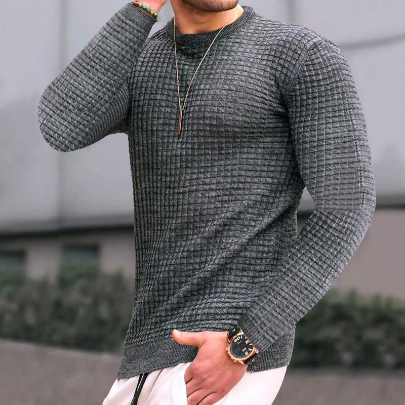 Trend Loose Knitted Cotton Pullover - Stylish Long-sleeved Athletic Sweater - Farefe