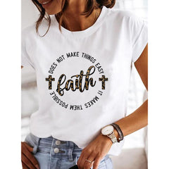 European And American Women's Casual Daily Short Sleeve Cotton T-shirt - Farefe