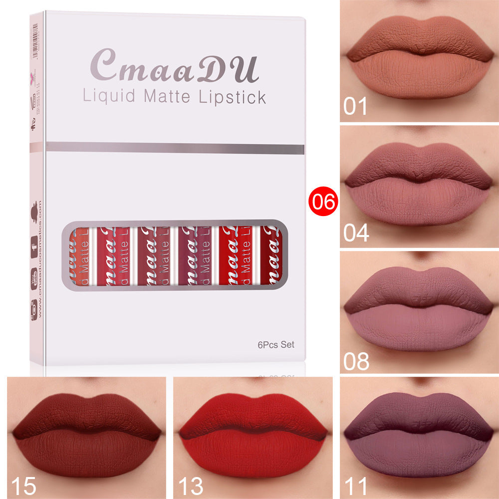 6-Piece Velvet Lipstick - Easy to Color - Matte Finish - Farefe