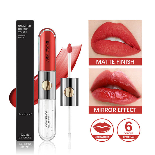 Double-headed Lip Lacquer Matte Waterproof Sweat-proof Lipstick