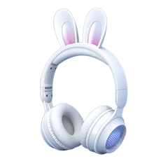 Rabbit Ear Headphones Wireless Luminous Extendable Wheat Headphones